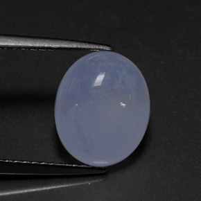 4,03 ctw natürlicher blauer Chalcedon, Transparent, Transparent / Lichtdurchlässig