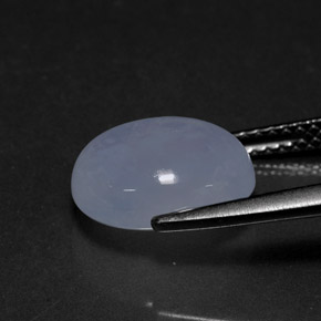 4,03 ctw natürlicher blauer Chalcedon, Transparent, Transparent / Lichtdurchlässig