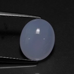 3,97 ctw natürlicher blauer Chalcedon, Transparent, Transparent / Lichtdurchlässig