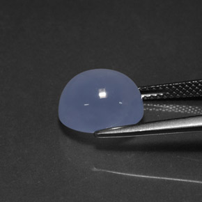 5,09 ctw natürlicher blauer Chalcedon, Transparent, Transparent / Lichtdurchlässig