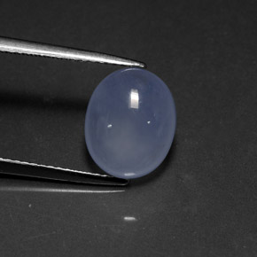 4,23 ctw natürlicher blauer Chalcedon, Transparent, Transparent / Lichtdurchlässig