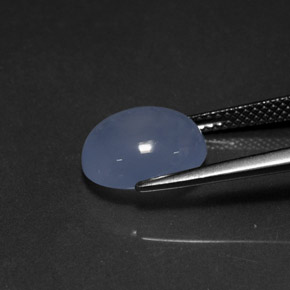 4,23 ctw natürlicher blauer Chalcedon, Transparent, Transparent / Lichtdurchlässig