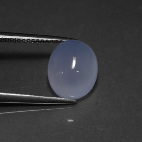 5,06 ctw natürlicher blauer Chalcedon, Transparent, Transparent / Lichtdurchlässig