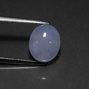 4,27 ctw natürlicher blauer Chalcedon, Transparent, Transparent / Lichtdurchlässig