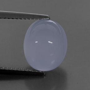 5,03 ctw natürlicher blauer Chalcedon, Transparent, Transparent / Lichtdurchlässig
