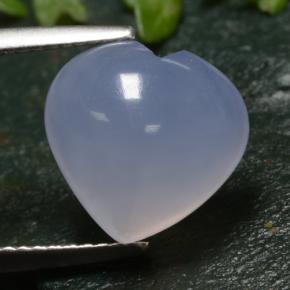 5,51 ctw natürlicher blauer Chalcedon, Herzform, Lichtdurchlässig