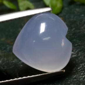 5,51 ctw natürlicher blauer Chalcedon, Herzform, Lichtdurchlässig