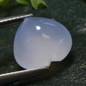 5,51 ctw natürlicher blauer Chalcedon, Herzform, Lichtdurchlässig