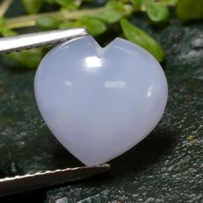 4,07 ctw natürlicher violetter Chalcedon, Herzform, Lichtdurchlässig