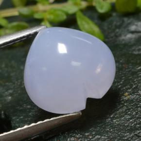 4,07 ctw natürlicher violetter Chalcedon, Herzform, Lichtdurchlässig