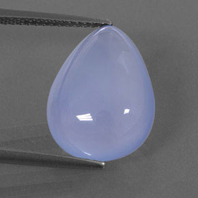 7,82 ctw natürlicher blauer Chalcedon, Birnenform, Transparent