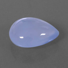 7,82 ctw natürlicher blauer Chalcedon, Birnenform, Transparent