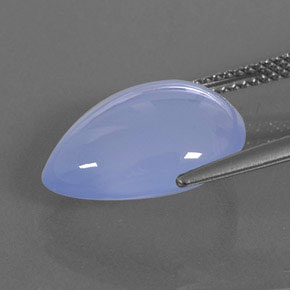 7,82 ctw natürlicher blauer Chalcedon, Birnenform, Transparent