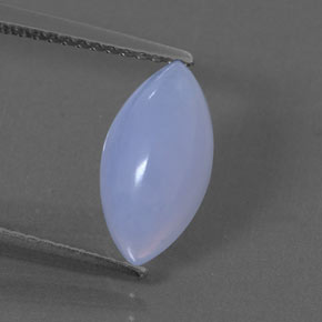 2,04 ctw natürlicher blauer Chalcedon, Transparent, Transparent / Lichtdurchlässig