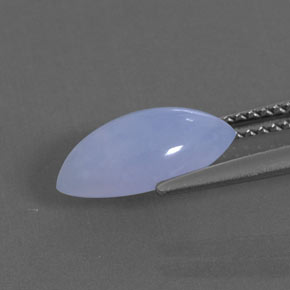 2,04 ctw natürlicher blauer Chalcedon, Transparent, Transparent / Lichtdurchlässig