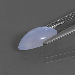 1,90 ctw natürlicher blauer Chalcedon, Transparent, Transparent / Lichtdurchlässig