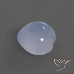 9,17 ctw natürlicher hellbläulich-violett Chalzedon, Herz, Transparent / Lichtdurchlässig