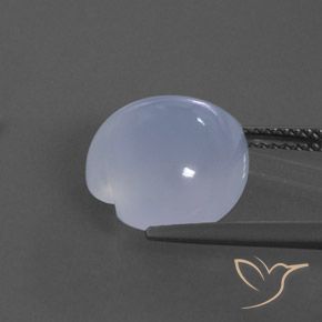 9,17 ctw natürlicher hellbläulich-violett Chalzedon, Herz, Transparent / Lichtdurchlässig