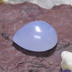 5,82 ctw natürlicher blauer Chalcedon, Birnenform, Lichtdurchlässig