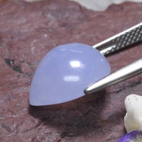 5,82 ctw natürlicher blauer Chalcedon, Birnenform, Lichtdurchlässig