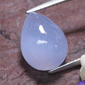 5,62 ctw natürlicher blauer Chalcedon, Birnenform, Lichtdurchlässig