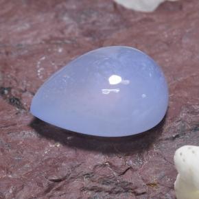 5,62 ctw natürlicher blauer Chalcedon, Birnenform, Lichtdurchlässig