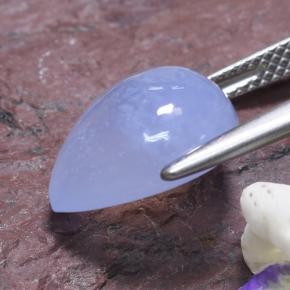 5,62 ctw natürlicher blauer Chalcedon, Birnenform, Lichtdurchlässig