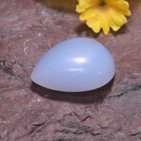 3,68 ctw natürlicher blauer Chalcedon, Birnenform, Lichtdurchlässig