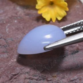 3,68 ctw natürlicher blauer Chalcedon, Birnenform, Lichtdurchlässig