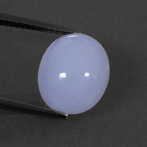 5,86 ctw natürlicher blauer Chalcedon, Oval Schliff, Lichtdurchlässig