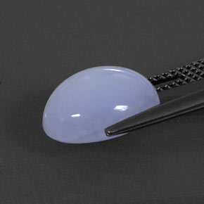 5,86 ctw natürlicher blauer Chalcedon, Oval Schliff, Lichtdurchlässig