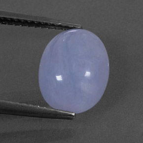 3,02 ctw natürlicher blauer Chalcedon, Transparent, Transparent / Lichtdurchlässig