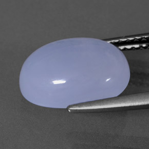 4,08 ctw natürlicher blauer Chalcedon, Transparent, Transparent / Lichtdurchlässig