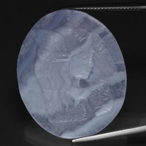 37,65 ctw natürlicher blauer Chalcedon, Transparent, Transparent / Lichtdurchlässig
