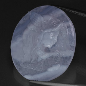37,65 ctw natürlicher blauer Chalcedon, Transparent, Transparent / Lichtdurchlässig