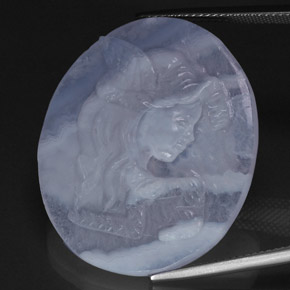 37,65 ctw natürlicher blauer Chalcedon, Transparent, Transparent / Lichtdurchlässig
