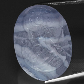 24,09 ctw natürlicher blauer Chalcedon, Transparent, Transparent / Lichtdurchlässig