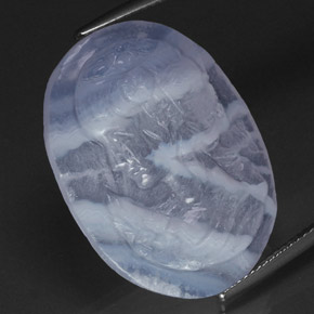 24,09 ctw natürlicher blauer Chalcedon, Transparent, Transparent / Lichtdurchlässig