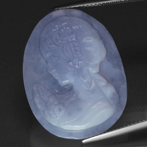 28,00 ctw natürlicher blauer Chalcedon, Transparent, Transparent / Lichtdurchlässig