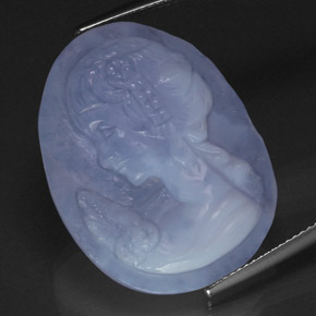 28,00 ctw natürlicher blauer Chalcedon, Transparent, Transparent / Lichtdurchlässig