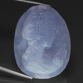 28,00 ctw natürlicher blauer Chalcedon, Transparent, Transparent / Lichtdurchlässig