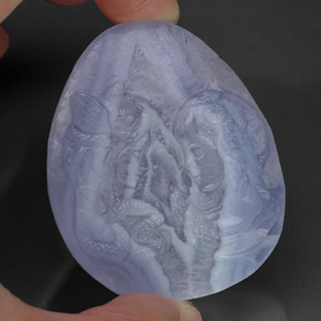 121,20 ctw natürlicher blauer Chalcedon, Transparent, Transparent / Lichtdurchlässig