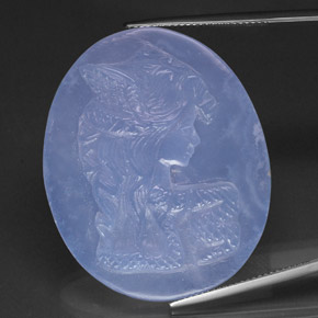 53,37 ctw natürlicher blauer Chalcedon, Transparent, Transparent / Lichtdurchlässig