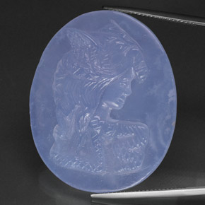 53,37 ctw natürlicher blauer Chalcedon, Transparent, Transparent / Lichtdurchlässig