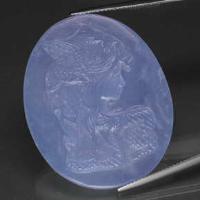53,37 ctw natürlicher blauer Chalcedon, Transparent, Transparent / Lichtdurchlässig