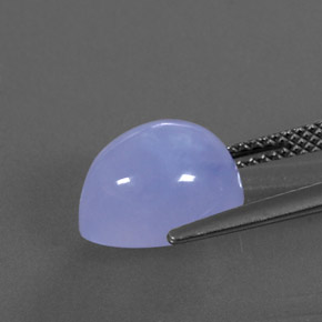 5,06 ctw natürlicher blauer Chalcedon, Transparent, Transparent / Lichtdurchlässig
