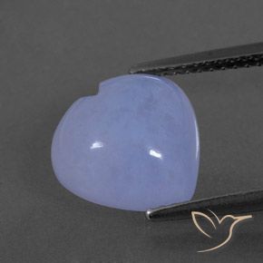 3.63ct Natürlicher violett-blau Chalzedon, Herz, Transparent / Lichtdurchlässig