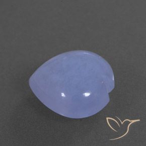 9,17 ctw natürlicher violett-blau Chalzedon, Herz, Transparent / Lichtdurchlässig