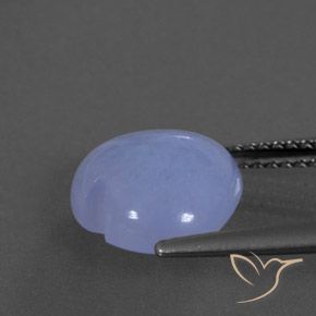 9,17 ctw natürlicher violett-blau Chalzedon, Herz, Transparent / Lichtdurchlässig