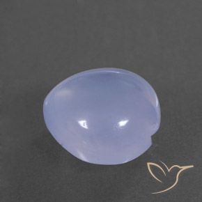 9,17 ctw natürlicher hellbläulich-violett Chalzedon, Herz, Transparent / Lichtdurchlässig